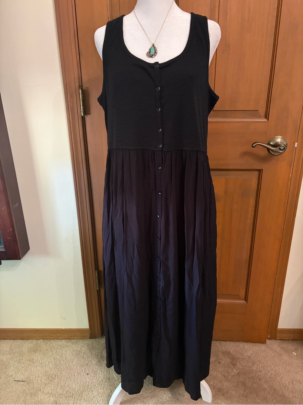FRYE Black Button-Front Maxi Dress - Women